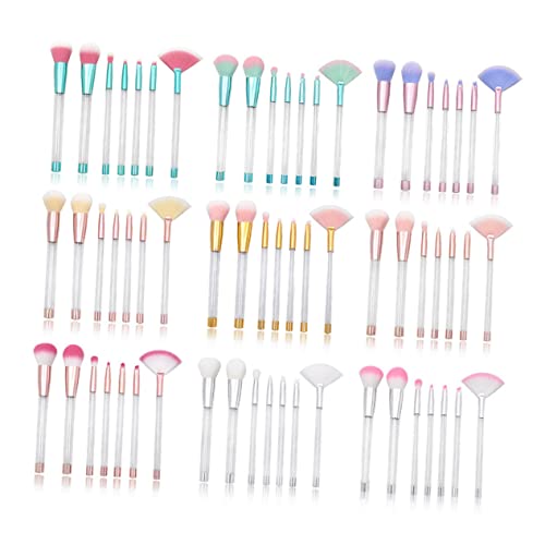 OSOLADY 7stücke Teiliges Transparentes Makeup Pinselset Mit Sandbürsten Und Leeren Griffen Professionelle Kosmetikwerkzeuge Für Frauen Für Tägliches Und Professionelles Makeup von OSOLADY