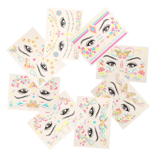 OSOLADY 8 Blätter Dekorative Temporäre Tattoo Aufkleber Einzigartige Muster Gesicht Tattoo Aufkleber Für Frauen Körper Sticker Realistisch Für Erwachsene von OSOLADY