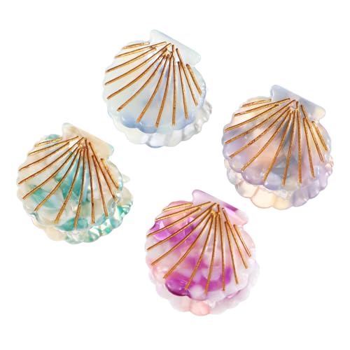 OSOLADY 2 Sets Haarschmuck Für Mädchen Und Frauen Haarspange Haarspange Für Mädchen Haarspange Für Mädchen Haarspange Mit Stern-haarmuschel 4 Stück X 2 von OSOLADY
