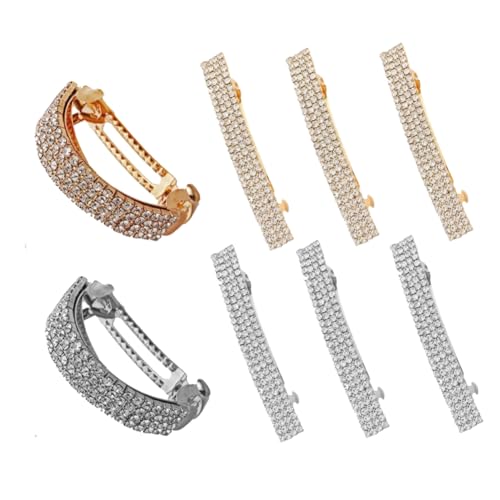OSOLADY 8 Stück Teiliges Strass Haarspangen mit Ponytail Clip Glitzernde Haarklammern in Gold und Silber Haarschmuck Accessoires für Damen und Mädchen Dekorativer und Stabiler von OSOLADY