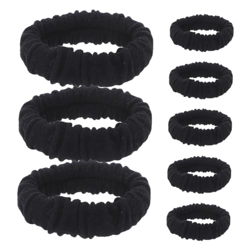 OSOLADY 8Stücke Haargummis Elastische Nahtlose Haarbänder für Stilvolle Frisuren für Damen und Mädchen Tragbar Schonend für Haar Schwarz von OSOLADY