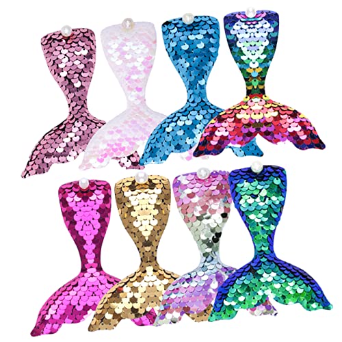 OSOLADY 8Stücke Meerjungfrau Haarspangen Glitzernde Haarclips Mit Pailletten Niedliches Haarzubehör Für Mädchen Farbenfrohe Haarschmuck von OSOLADY
