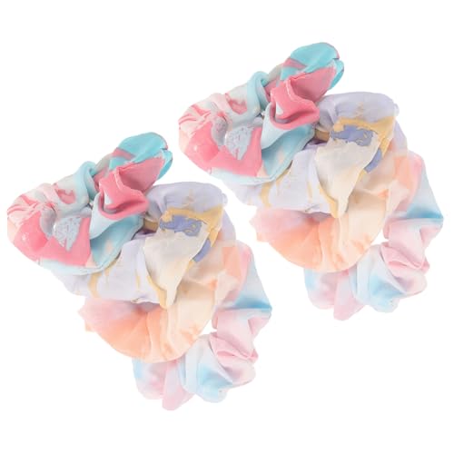 OSOLADY 8Stücke Teiliges Batik Haarband mit Farbverlauf Weiche Haargummis für Damen Scrunchies Accessoire für Alltag Sport Party und Reisen von OSOLADY