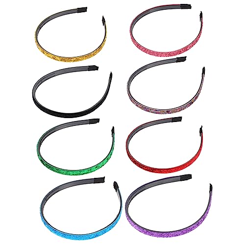 OSOLADY 8stücke Glitzer Haarbänder Für Mädchen Funkelnde Stirnbänder Farben Für Hochzeiten Weihnachten Und Partys Rutschfeste Haarschmuck Für Junge Mädchen Und Fotoshootings von OSOLADY