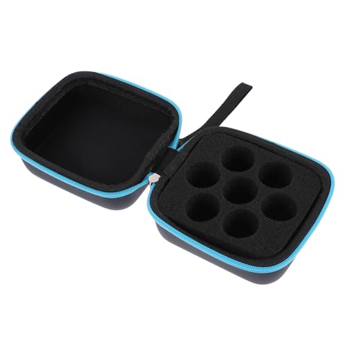 OSOLADY Ätherisches Öl Aufbewahrungstasche 5ml Tragbare Organizer Für Ätherische Öle Stoßfest Blau Reise Behälter Pu Material von OSOLADY