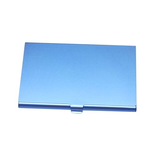 OSOLADY Aluminium Visitenkartenbox Business Organizer Metall Kartenhalter Blau für Büro Schreibtisch Tragbare Kreditkarten und Namenshalterung Elegant von OSOLADY