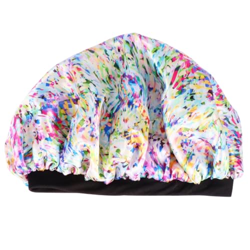 OSOLADY Badekappen Schlafhaube aus Seide Damen Hut Kopfkappe aus Satin Arbeitskappen Schlafhaube aus Satin capillus cap hair cap shower caps fächer faltbar bademützen elastische Badekappe von OSOLADY