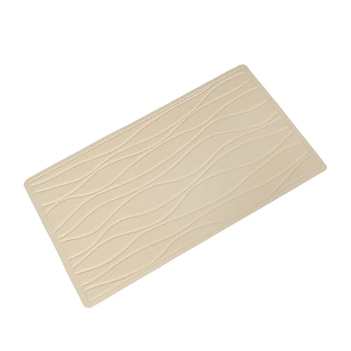 OSOLADY Rutschfeste Badewannenmatte Aus Gummi Hochwertige Duschmatte Mit Saugnäpfen Für Sicheren Halt Für Badezimmer Und Dusche Elegantes Design Cremeweiß von OSOLADY