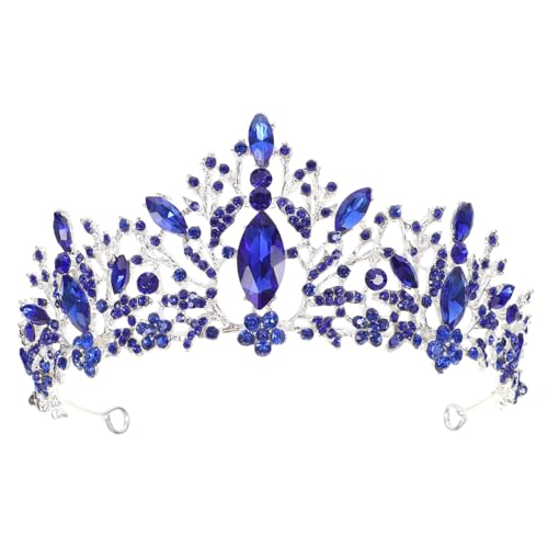 OSOLADY Barockkrone Mit Strasssteinen Stirnband Für Frauen Haarschmuck Aus Legierung Tiara Für Hochzeit Blau Elegant Für Brautparty Und Geburtstag OSOLADY Barockkrone Mit Strasssteinen Stirnband Für Frauen Haarschmuck Aus Legierung Tiara Für Hochzeit Blau Elegant Für Brautparty Und Geburtstag von OSOLADY