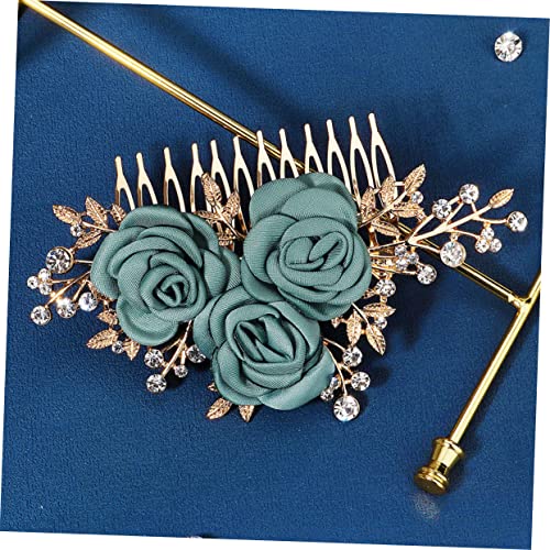 OSOLADY Blumen Haarkamm mit Strassbesatz Brautschmuck für Hochzeit Floraler Haarstecker für Damen und Mädchen Haaraccessoire für Braut und Brautjungfern von OSOLADY