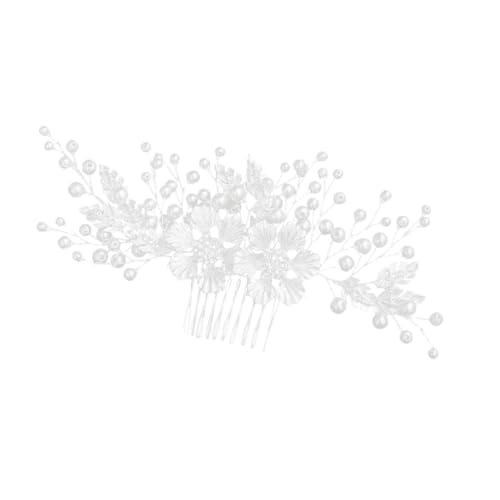 OSOLADY Blumenförmiger Haarkamm mit Perlen Eleganter Brautschmuck für Hochzeit Verlobung und Besondere Anlässe Silber OSOLADY Blumenförmiger Haarkamm mit Perlen Eleganter Brautschmuck für Hochzeit Verlobung und Besondere Anlässe Silber von OSOLADY