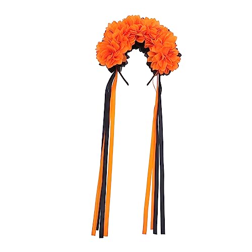 OSOLADY Halloween Blütenkranz Stirnband Farbiger Haarreif Mit Blumen Für Halloween-feiern Cosplay Und Festliche Anlässe Verstellbar Und Bequem Zu Tragen von OSOLADY