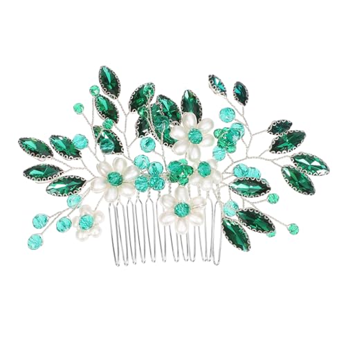 OSOLADY Grünes Haarschmuck Wasserfall-haarreif Mit Kristallen Und Blättern Eleganter Haarkamm Für Braut Und Abschlussball Dekorative Haaraccessoires Für Besondere Anlässe von OSOLADY