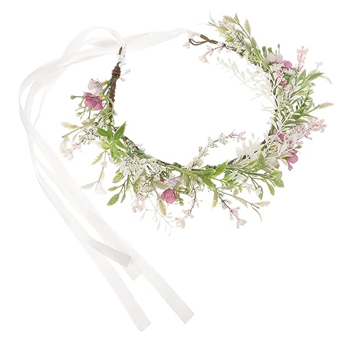 OSOLADY Blumenkranz Haarschmuck mit Künstlichen Blüten Eleganter Haarreifen für Frauen Festlicher Blumenstirnband Kopfschmuck Rutschfestes Headpiece für Hochzeit Braut und Fotoshooting von OSOLADY