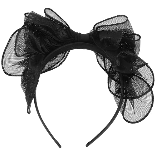 OSOLADY Bogenstirnband für Vintage Schleifen Haarband aus Feinem Netz Haarzubehör für Kostümpartys und Feiertage Perfektes für Besondere Anlässe von OSOLADY