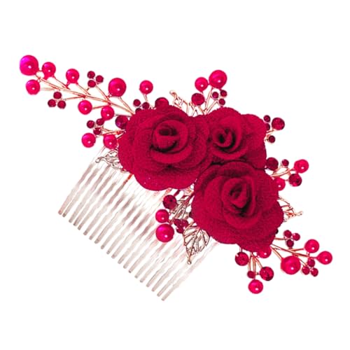 OSOLADY Braut Haarkamm Mit Rosen-design Eleganter Haaraccessoire Für Hochzeiten Partys Und Besondere Anlässe Roter Dekorativer Kamm Für Damen Haarschmuck Für Brautjungfern Und Feiern OSOLADY Braut Haarkamm Mit Rosen-design Eleganter Haaraccessoire Für Hochzeiten Partys Und Besondere Anlässe Roter Dekorativer Kamm Für Damen Haarschmuck Für Brautjungfern Und Feiern von OSOLADY