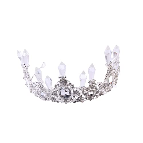 OSOLADY Brautkrone Silber Barock Diadem Geburtstagskuchen Deko Damen Haarschmuck Hohe Handwerkskunst für Hochzeit und Party von OSOLADY