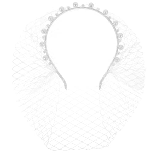 OSOLADY Brautschleier-stirnband Netz-blumen-kopfbedeckung für Frauen Weißer Braut-fascinator Hochzeits-stirnband Eleganter Stil Der 1920er Jahre von OSOLADY