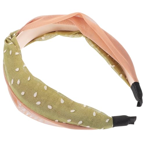 OSOLADY Stoff-stirnband Mit Breiter Krempe Und Punkten Rutschfeste Damen-haarband Aus Zartem Material Grün Für Alltag Und Feiertage von OSOLADY