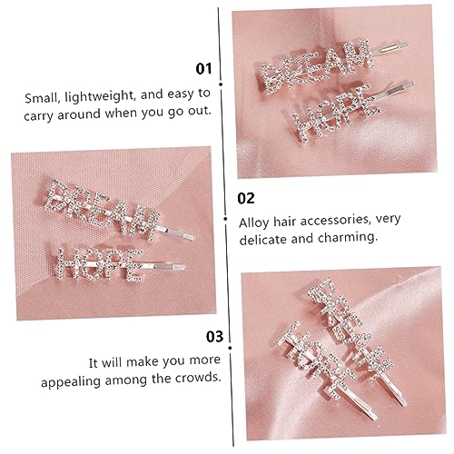 OSOLADY Buchstaben Haarspangen aus Legierung mit Strasssteinen Glitzernder Haarschmuck für Frauen und Braut Haarklammern für Hochzeit Party und Besondere Anlässe Silberfarbene Bobby Pins von OSOLADY