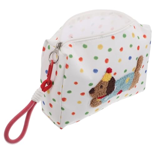 OSOLADY Niedliche Make-up-Tasche Mit Hundemotiv Kosmetiktasche Für Damen Praktische Reißverschlusstasche Multifunktionale Aufbewahrungstasche Für Make-up Und Reiseutensilien von OSOLADY