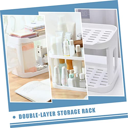OSOLADY Doppelschichtiger Desktop Kosmetik Organizer Weiß für Make Up Parfüm Hautpflege Platzsparendes Regal für Badezimmer Schminktisch und Schreibtisch OSOLADY Doppelschichtiger Desktop Kosmetik Organizer Weiß für Make Up Parfüm Hautpflege Platzsparendes Regal für Badezimmer Schminktisch und Schreibtisch von OSOLADY