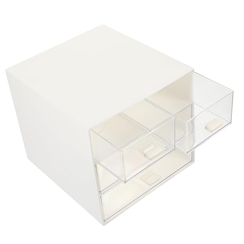 OSOLADY Dreistufige Schreibwaren-schreibtischbox Schmuck Organizer Kosmetikbox Transparente Schreibwarenbox Kleinigkeiten-aufbewahrungsbox von OSOLADY