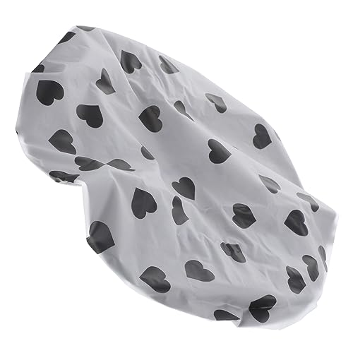 OSOLADY Duschhaube für Damen Große Wiederverwendbare Duschhaube Wasserdichtes Satin und Peva Material Herzförmiges Druckdesign für Langes und Dickes Haar für Täglichen von OSOLADY