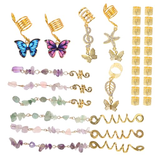 OSOLADY Einzigartige goldene Zopf-Charms S 31-teiliges Set für Damen Dreadlock-Schmuck Piraten-Haarperlen Haardekor Flechten Haar-Accessoires OSOLADY Einzigartige goldene Zopf-Charms S 31-teiliges Set für Damen Dreadlock-Schmuck Piraten-Haarperlen Haardekor Flechten Haar-Accessoires von OSOLADY