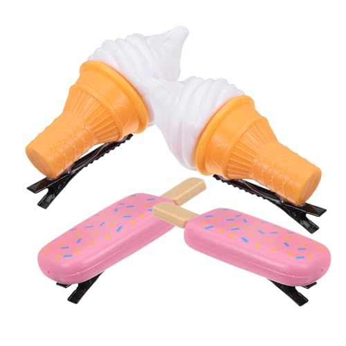OSOLADY Eiscreme Haarspange 4 Stücke Mädchen Haarnadel Cartoon Haarklammer Sommer Haaraccessoires von OSOLADY