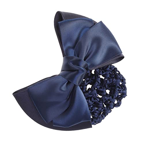 OSOLADY Elastic Bun Bow Haarnetz Für Damen Professionelles Snood Haar-accessoire Blau Für Büro Tanz Und Veranstaltungen Elastisch Und Atmungsaktiv von OSOLADY