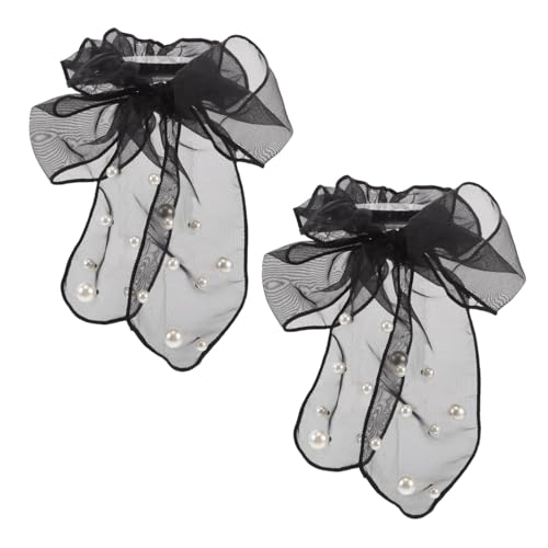 OSOLADY 2stücke Haarschleifen Haargummis Für Und Mädchen Elastische Scrunchies Für Dickes Und Dünnes Haar Festliche Haaraccessoires Schwarz Für Weihnachten von OSOLADY