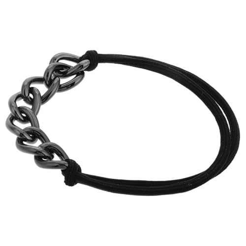 OSOLADY Elegantes Haarband Mit Metallkette Für Damen Schwarz Lockig Dicke Haargummis Haar-accessoire Haarband Metallarmband OSOLADY Elegantes Haarband Mit Metallkette Für Damen Schwarz Lockig Dicke Haargummis Haar-accessoire Haarband Metallarmband von OSOLADY