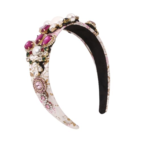 OSOLADY Exquisites Frauen Haarband Mit Perlen Und Bunten Strasssteinen Eleganter Haarschmuck Für Partys Hochzeiten Und Festliche Anlässe Luxuriöse Kopfbedeckung Für Damen von OSOLADY