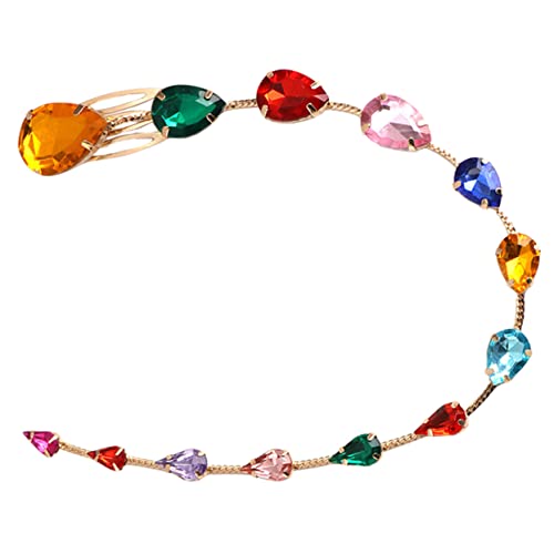 OSOLADY Farbige Strass Haarclip Haarkette mit Quasten und Kristallen Eleganter Haarschmuck für und Mädchen für Besondere Anlässe und Kreative Frisuren von OSOLADY