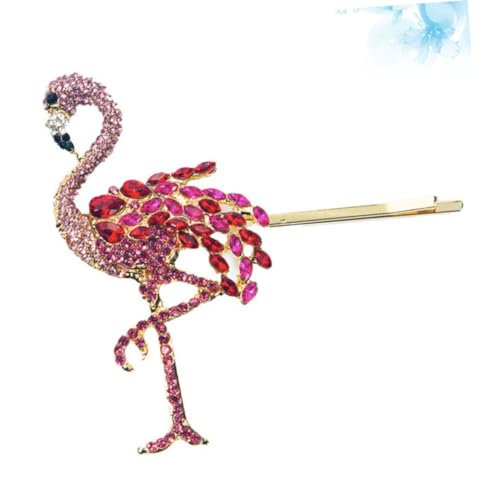 OSOLADY Flamingo Haarklammer mit Strassbesatz Haarschmuck für Damen und Mädchen Langlebige Haarspange für Party Banquet und Festliche Anlässe Design Vielseitig Kombinierbar von OSOLADY