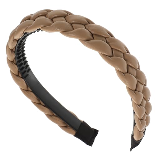 OSOLADY Delikater Pu-haarreif Im Vintage-stil Für Frauen Geflochtenes Breites Haarband Mit Dekorativen Details Für Partys Und Festivals Für Cosplay Fotorequisite von OSOLADY