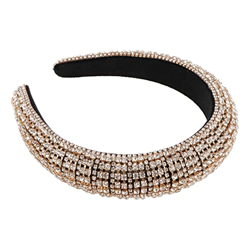 OSOLADY Goldfarbenes Barock- -stirnband Strass-kopfschmuck Langlebige Haarreifen Strass-haarbänder Für Frauen Partygeschenke von OSOLADY