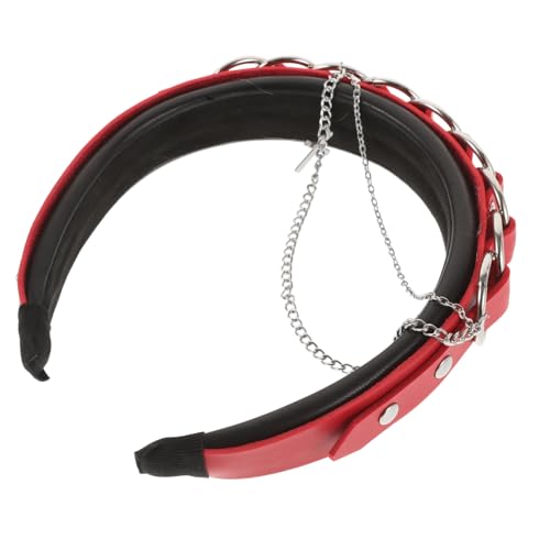 OSOLADY Gothic Punk Haarreif Mit Nieten Und Ketten Rutschfestes Stirnband Für Festivals Cosplay Und Besondere Anlässe Für Frauen Die Ihren Individuellen Stil Ausdrücken Möchten von OSOLADY
