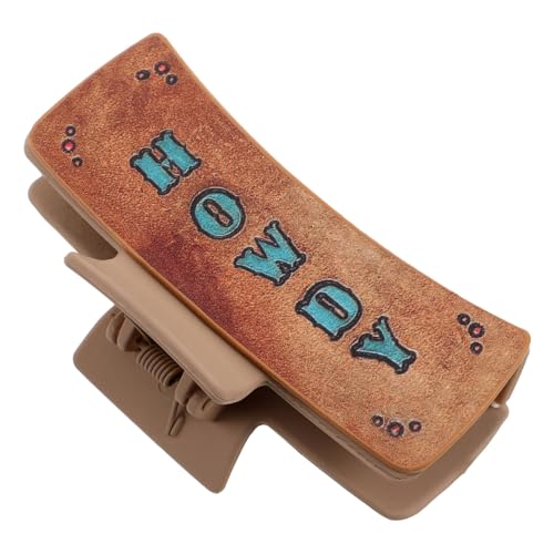 OSOLADY Western Haarklammer Aus Kunstleder Große Haarspangen Mit Buchstaben-design Haarklammern Für Frauen Vintage-haarklammern Für Dickes Haar Haarspangen Für Brautjungfern von OSOLADY