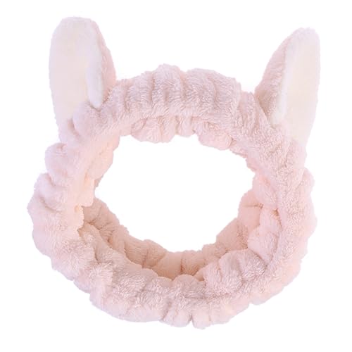 OSOLADY Haarband Mit Katzenohren Stirnband Für Frauen Und Mädchen Haar-accessoire Haarspange Haarreif Katzenohr-stirnbänder Make-up-stirnband Elastisches Haarband Hellrosa von OSOLADY