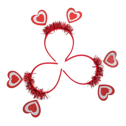 OSOLADY Haarband Zum Valentinstag Haar-accessoire 3 Stück Herzförmige Stirnbänder Stilvoll Und Vielseitig Für Partys von OSOLADY