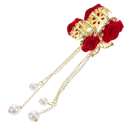 OSOLADY Haarspange Für Damen Elegantes Beflocktes Rosen-design Haarspange Für Mädchen Styling-accessoire Für von OSOLADY