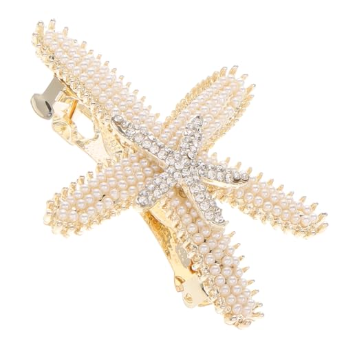 OSOLADY Eleganter Perlen-haarclip Mit Strass Meeresstern-haarschmuck Für Frauen Und Mädchen Für Unterwasser-mottopartys Und Besondere Anlässe Sicherer Halt Für Jeden Tag von OSOLADY