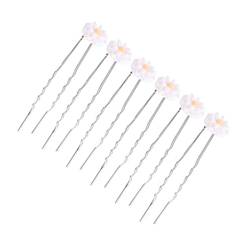 OSOLADY 16 Stück Daisy Haarnadeln Für Frauen Stilvolle U-form Haarspangen Aus Harz Gelbe Blumen Haarschmuck Für Hochzeiten Und Besondere Anlässe von OSOLADY