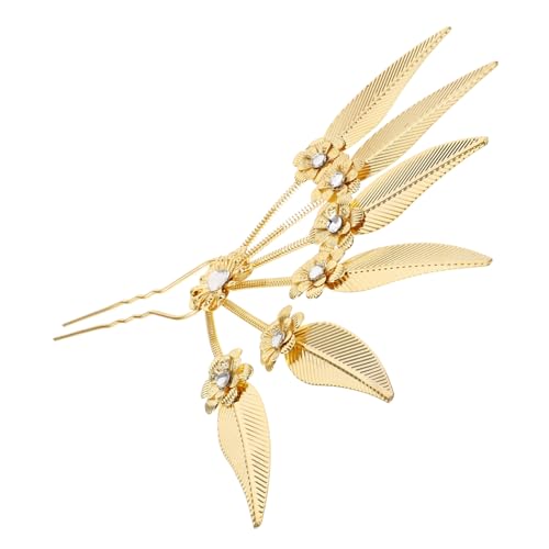 OSOLADY Haarnadel Aus Metall Mit Blatt- Und Strasssteinen Und Blumen-design Elegantes Haar-accessoire Für Damen von OSOLADY