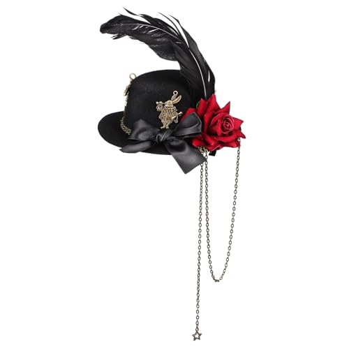 OSOLADY Haarspange Mini Mütze Tea Party Favor Damen Clip Elegantes Rosen Haar Accessoire Vielseitig Einsetzbare Haarspange OSOLADY Haarspange Mini Mütze Tea Party Favor Damen Clip Elegantes Rosen Haar Accessoire Vielseitig Einsetzbare Haarspange von OSOLADY