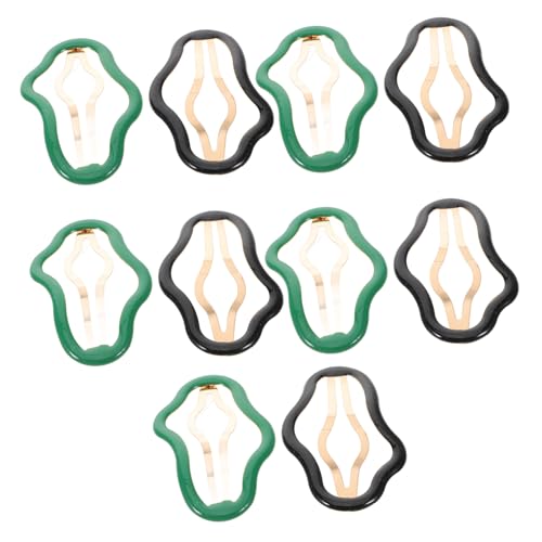 OSOLADY 10stücke Wolkenförmige Haarclips Für Mädchen Seitenclips Schnappclips Für Feines Und Dickes Haar Haarschmuck Für Frauen Schwarz Und Grün von OSOLADY