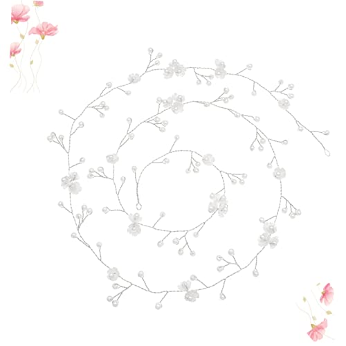 OSOLADY Handgefertigte Haarkette Aus Perlen Und Muscheln 1 Meter Lang Eleganter Kopfschmuck Für Frauen Für Hochzeiten Und Besondere Anlässe Stilvolles Haaraccessoire in Silber von OSOLADY