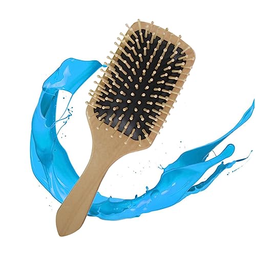 OSOLADY Holzkamm mit Massagefunktion Großer Luftkissen Paddelkamm für Haartypen Natürliche Holzborsten Sanfte Kopfhautmassage und Entwirrendes Kämmen für Männer Frauen von OSOLADY